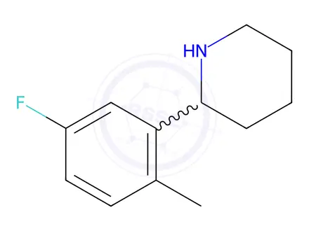 Chemical structure of Piperidine, 2-(5-fluoro-2-methylphenyl)-
