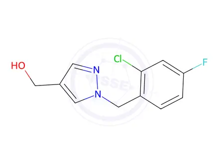Chemical structure of (1-(2-Chloro-4-fluorobenzyl)-1H-pyrazol-4-yl)methanol