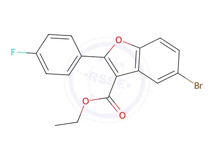 Chemical structure of ethyl 5-bromo-2-(4-fluorophenyl)benzofuran-3-carboxylate