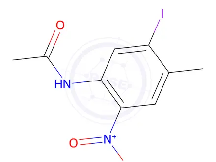 Chemical structure of 5’-Iodo-4’-methyl-2’-nitroacetanilide
