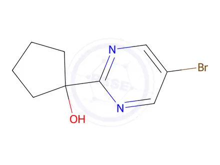 Chemical structure of 1-(5-Bromopyrimidin-2-yl)cyclopentan-1-ol