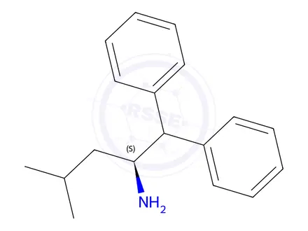 Chemical structure of (S)-4-methyl-1,1-diphenylpentan-2-amine