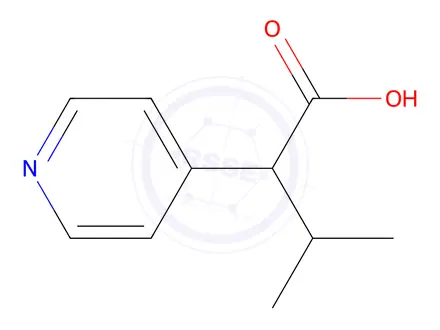 Chemical structure of 3-Methyl-2-(pyridin-4-yl)butanoic acid