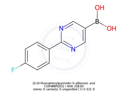 Chemical structure of (2-(4-Fluorophenyl)pyrimidin-5-yl)boronic acid
