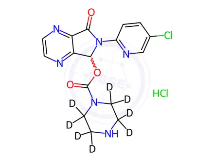 Chemical structure of N-Desmethyl Zopiclone-d8 Hydrochloride