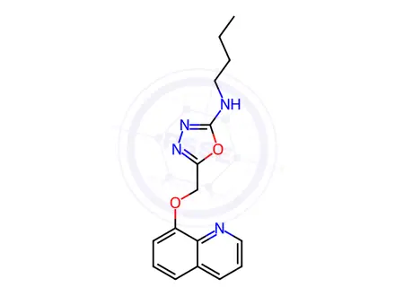 Chemical structure of N-Butyl-5-((quinolin-8-yloxy)methyl)-1,3,4-oxadiazol-2-amine