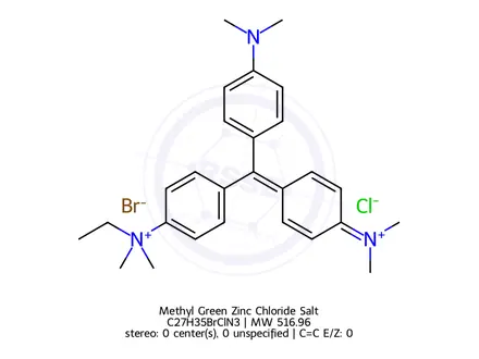 Chemical structure of Methyl Green Zinc Chloride Salt