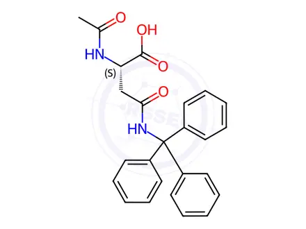 Chemical structure of Ac-Asn(Trt)-OH