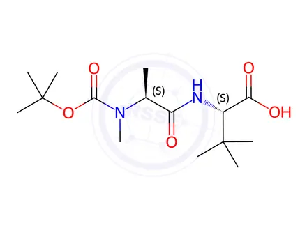 Chemical structure of L-Valine, N-[(1,1-dimethylethoxy)carbonyl]-N-methyl-L-alanyl-3-methyl-