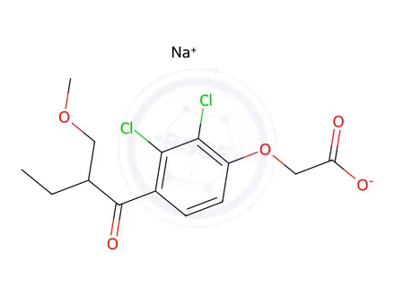 Chemical structure of [2,3-Dichloro-4-[2-(methoxymethyl)butyryl]phenoxy]acetic Acid Sodium Salt
