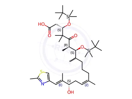 Chemical structure of (3S,6R,7S,12Z,15S,16E)-3,7-Bis-{[tert-butyl(dimethyl)silyl]oxy}-15-hydroxy-4,4,6,8,12,16-hexamethyl-17-(2-methyl-1,3-thiazol-4-yl)-5-oxoheptadeca-12,16-dienoic Acid