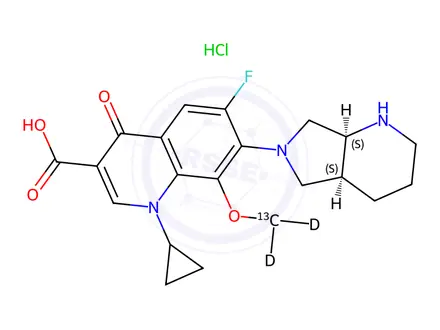 Chemical structure of Moxifloxacin Hydrochloride-13CD3