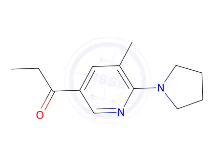 Chemical structure of 1-(5-Methyl-6-(pyrrolidin-1-yl)pyridin-3-yl)propan-1-one