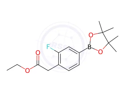 Chemical structure of ethyl 2-(2-fluoro-4-(4,4,5,5-tetramethyl-1,3,2-dioxaborolan-2-yl)phenyl)acetate