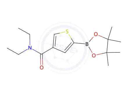 Chemical structure of N,N-Diethyl-5-(4,4,5,5-tetramethyl-1,3,2-dioxaborolan-2-yl)thiophene-3-carboxamide