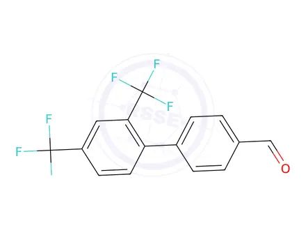 Chemical structure of 2',4'-Bis(trifluoromethyl)-[1,1'-biphenyl]-4-carbaldehyde