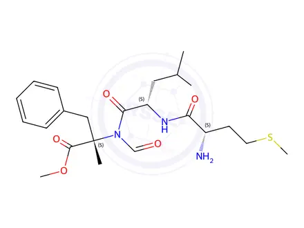 Chemical structure of formylmethionyl-leucyl-alpha-methyl(phenylalanine) methyl ester