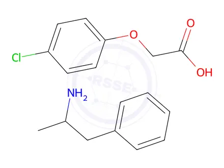 Chemical structure of 2-(4-CHLOROPHENOXY)ACETIC ACID,1-PHENYLPROPAN-2-AMINE