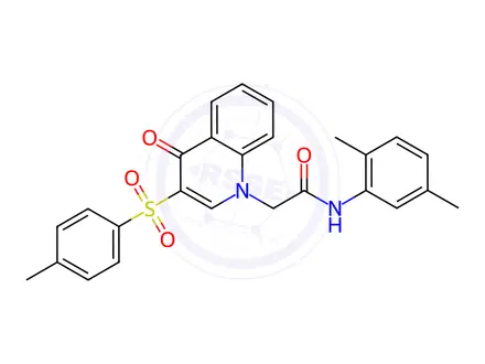 Chemical structure of N-(2,5-dimethylphenyl)-2-[3-(4-methylphenyl)sulfonyl-4-oxoquinolin-1-yl]acetamide