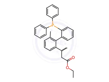Chemical structure of ethyl (S)-3-((R)-2'-(diphenylphosphanyl)-6-methyl-[1,1'-biphenyl]-2-yl)butanoate