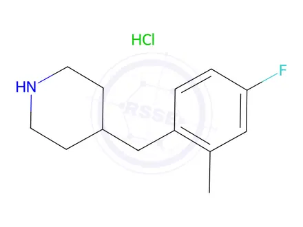 Chemical structure of 4-(4-Fluoro-2-methylbenzyl)piperidine hydrochloride