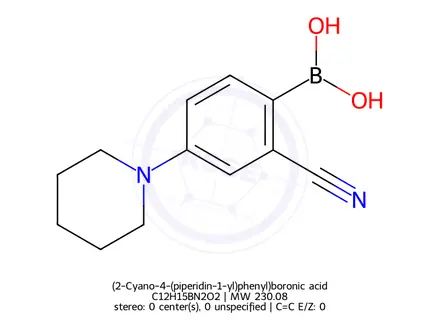 Chemical structure of (2-Cyano-4-(piperidin-1-yl)phenyl)boronic acid