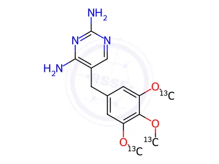 Chemical structure of Trimethoprim-[13C3]
