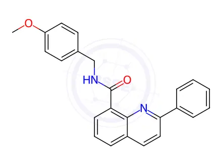 Chemical structure of N-(4-Methoxybenzyl)-2-phenylquinoline-8-carboxamide
