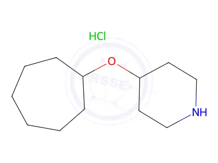 Chemical structure of 4-(Cycloheptyloxy)piperidine hydrochloride