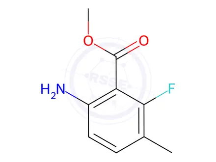 Chemical structure of Benzoic acid, 6-amino-2-fluoro-3-methyl-, methyl ester