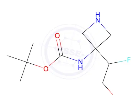 Chemical structure of Tert-butyl (3-(1-fluoro-2-hydroxyethyl)azetidin-3-yl)carbamate