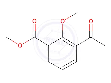 Chemical structure of Benzoic acid, 3-acetyl-2-methoxy-, methyl ester