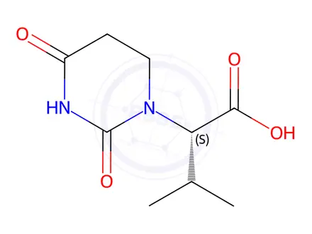 Chemical structure of (2s)-2-(2,4-dioxohexahydropyrimidine-1-yl)-3-methylbutanoic acid