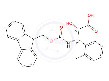 Chemical structure of (2S,3S)-3-((((9H-fluoren-9-yl)methoxy)carbonyl)amino)-2-hydroxy-3-(o-tolyl)propanoic acid