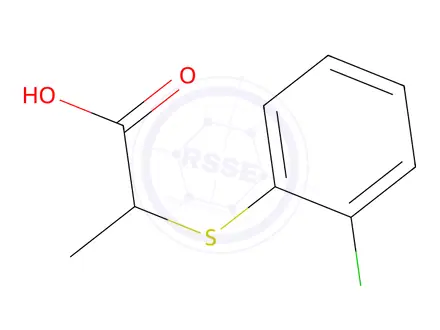 Chemical structure of 2-[(2-chlorophenyl)sulfanyl]propanoic Acid