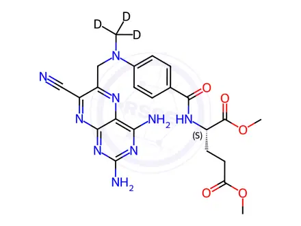 Chemical structure of 7-Cyanomethotrexate Dimethyl Ester-d3