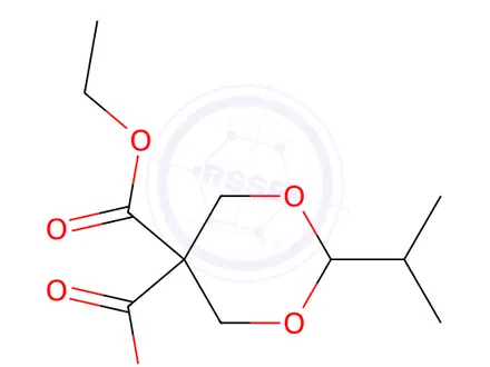 Chemical structure of 2-Isopropyl-1,3-dioxane-5,5-dicarboxylic Acid 5,5-Diethyl Ester