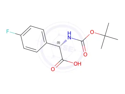 Chemical structure of Boc-(S)-2-amino-2-(4-fluorophenyl)acetic Acid