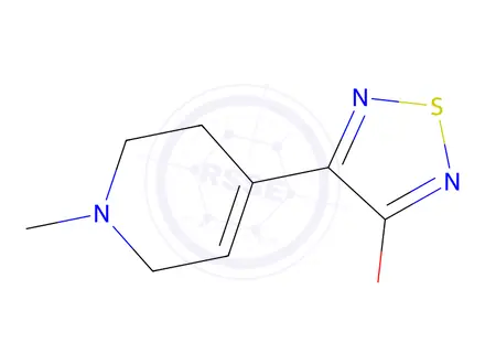 Chemical structure of 4-(4-methoxy-1,2,5-thiadiazol-3-yl)-1-methyl-1,2,3,6-tetrahydropyridine