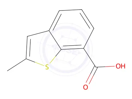 Chemical structure of 2-methyl-1-benzothiophene-7-carboxylic acid