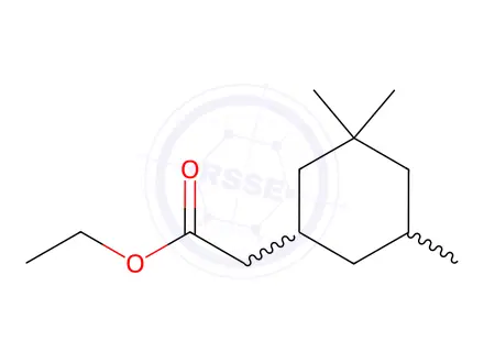 Chemical structure of ethyl 3,3,5-trimethylcyclohexaneacetate