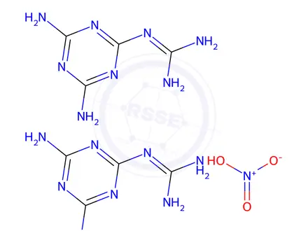 Chemical structure of Metformin EP Impurity B Dinitrate