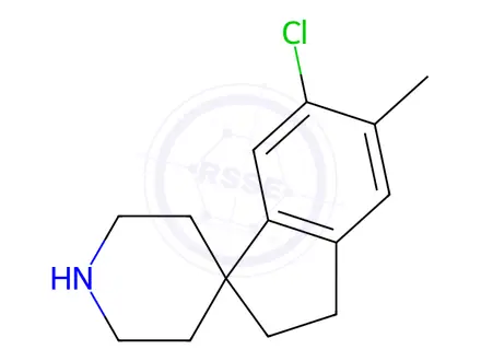 Chemical structure of Spiro[1H-indene-1,4'-piperidine], 6-chloro-2,3-dihydro-5-methyl-
