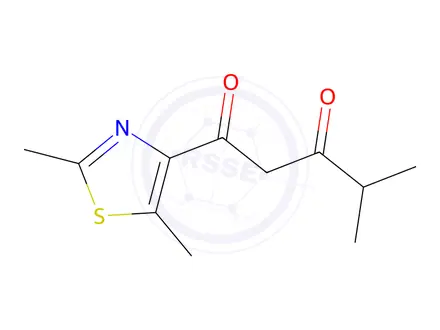 Chemical structure of 1-(2,5-Dimethylthiazol-4-yl)-4-methylpentane-1,3-dione