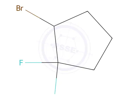 Chemical structure of Cyclopentane, 2-bromo-1,1-difluoro-
