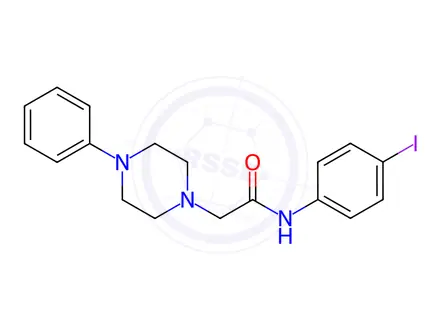 Chemical structure of N-(4-Iodophenyl)-2-(4-phenylpiperazin-1-yl)acetamide