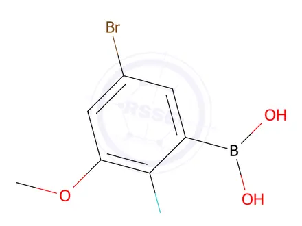 Chemical structure of 5-Bromo-2-fluoro-3-methoxyphenylboronic acid