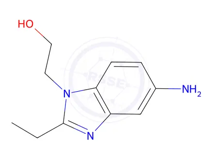 Chemical structure of 2-(5-amino-2-ethyl-1H-benzimidazol-1-yl)ethanol