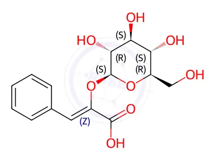 Chemical structure of (Z)-8-Β-D-GLUCOPYRANOSYLOXYCINNAMIC ACID