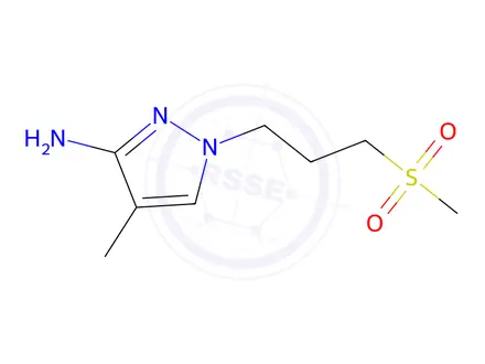 Chemical structure of 4-Methyl-1-(3-(methylsulfonyl)propyl)-1h-pyrazol-3-amine